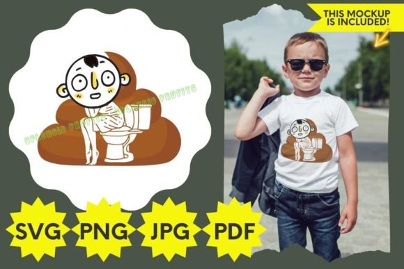 Awkward Pooping SVG: Graphics for T-Shirt Designs