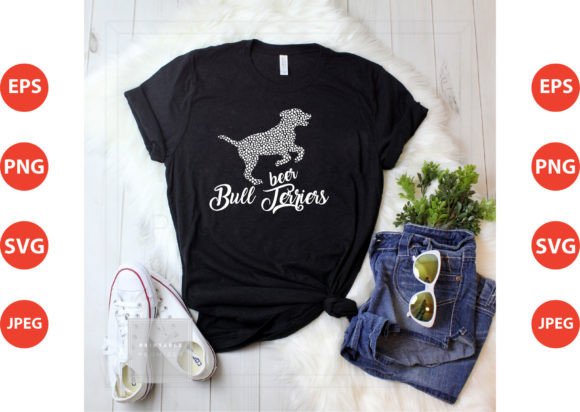 Beer Bull Terriers: Bold Graphics for T-Shirt Designs