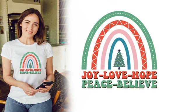 Christmas Rainbow SVG: Graphics & Print Templates