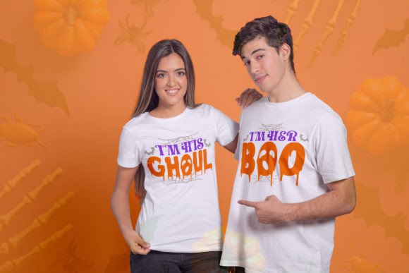 Couple Halloween T-Shirt Graphics for Bold Designs
