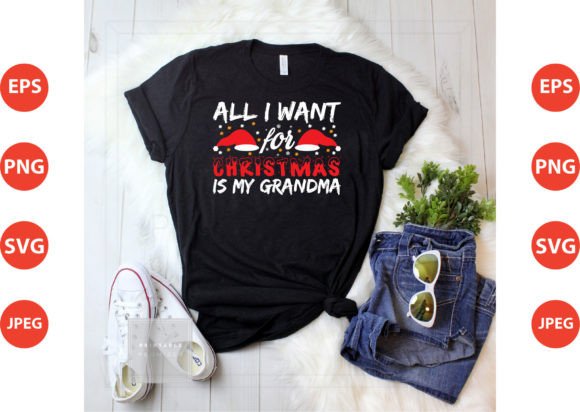 Grandma Christmas Graphics for T-Shirt Designs