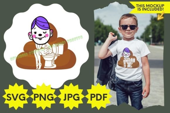 Weird Guy Pooping SVG: Graphics for T-Shirt Designs